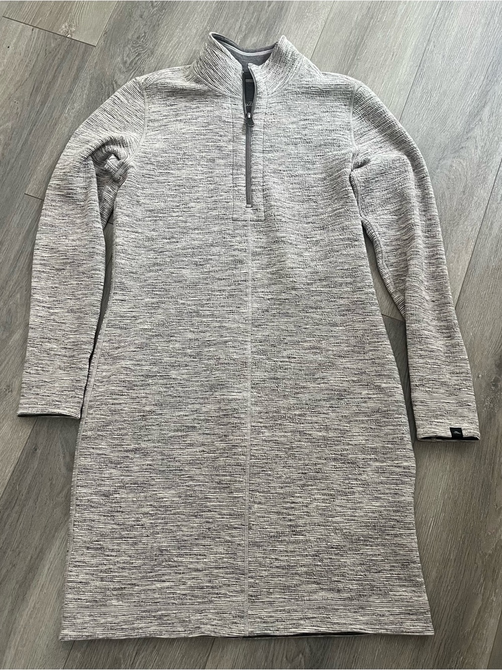 Tommy Bahama Reversible Quarter Zip Sweater Dress Gray Long Sleeve Tunic Size M